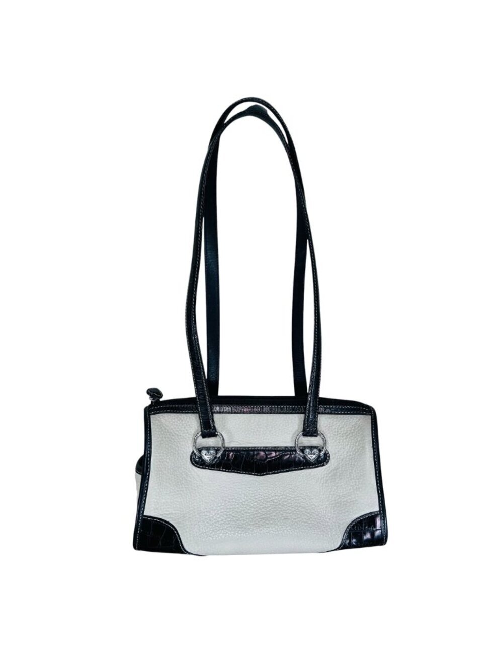 Vintage Brighton Shoulder Handbag Cream Black Hearts